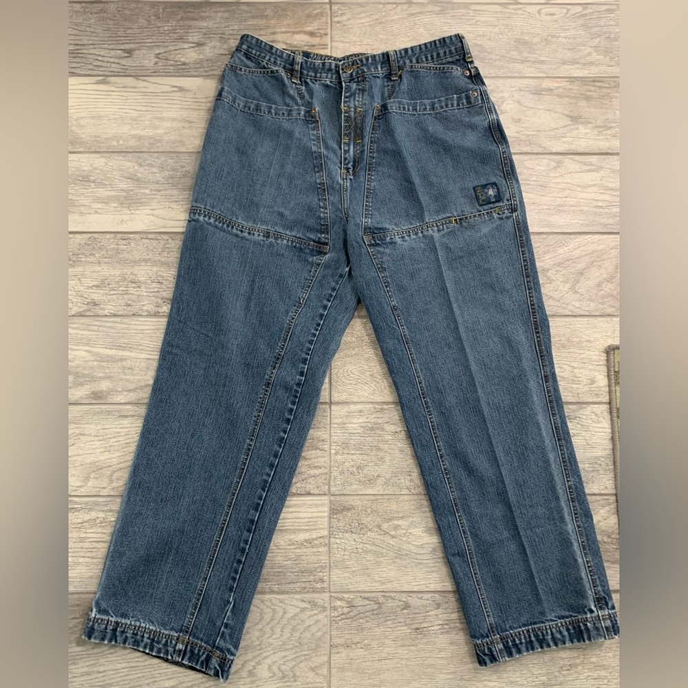 Snoop Dogg Double Knees Jeans 36x33 Embroidered Hidden Pocket Hip Hop Baggy